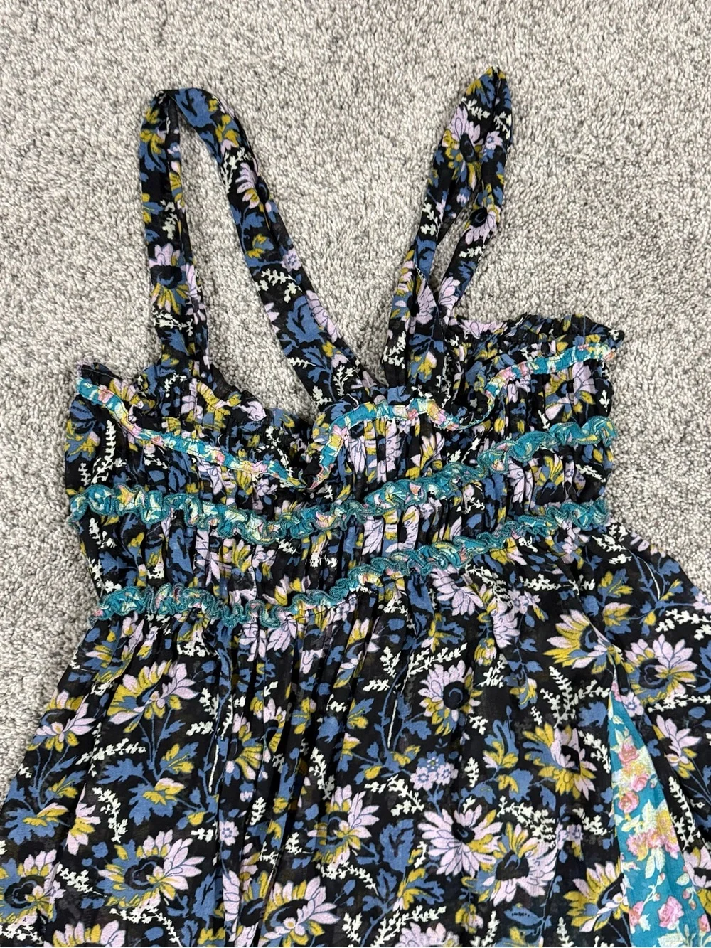 Free people Intimate DanceWithMe Ruched Gathered Front Ties Maxi Dress Women’s S